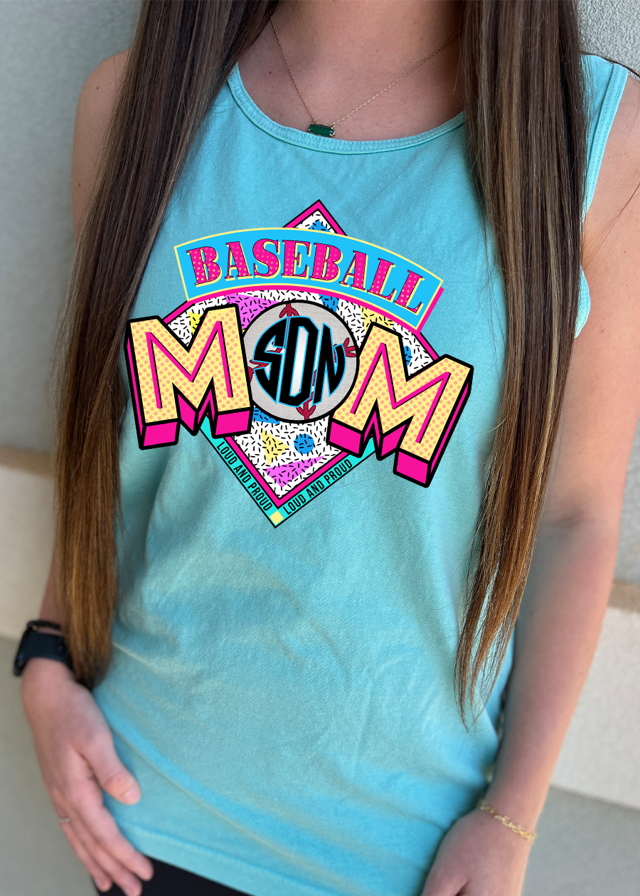 Baseball Mom Monogram Tank