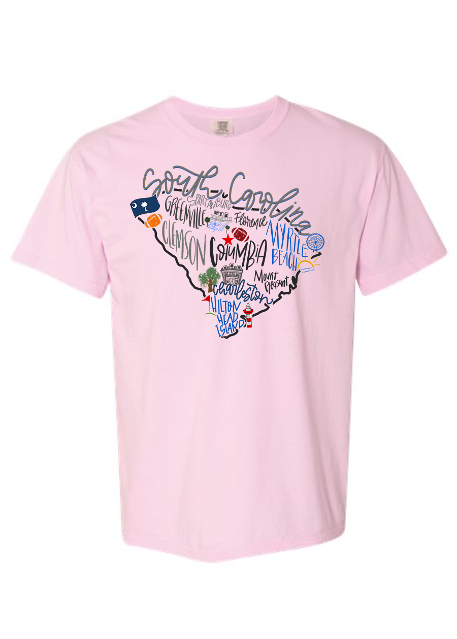 South Carolina Outline COMFORT COLORS Tee