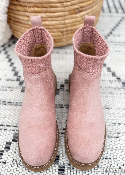 Corky Keep Me Warm-Blush Faux Suede