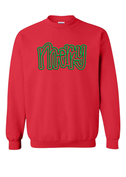 ADULT PUFF MERRY Crewneck Sweatshirt