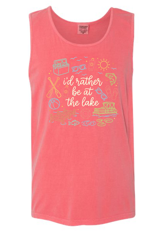 I'd Rather Be At The Lake COMFORT COLORS Tank