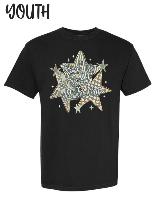 YOUTH Camo God is Good COMFORT COLORS Tee