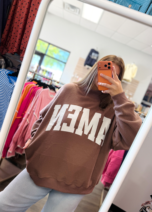 WWJD & AMEN Reversible Mock Neck Sweatshirt