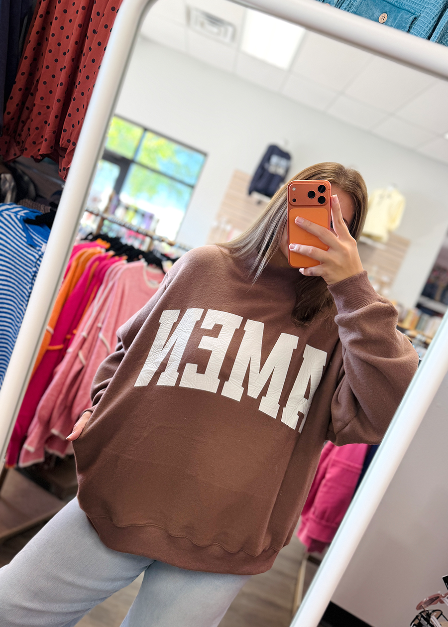 WWJD & AMEN Reversible Mock Neck Sweatshirt