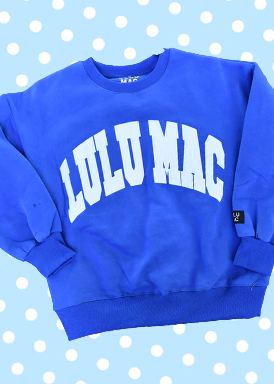 LULU MAC Stitch Sweatshirt-Royal/White