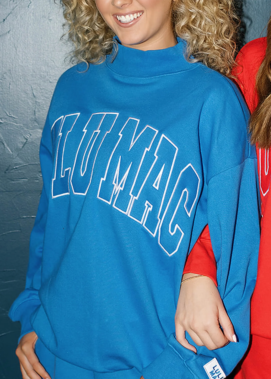 LULU MAC Stitch Mockneck-Bright Blue
