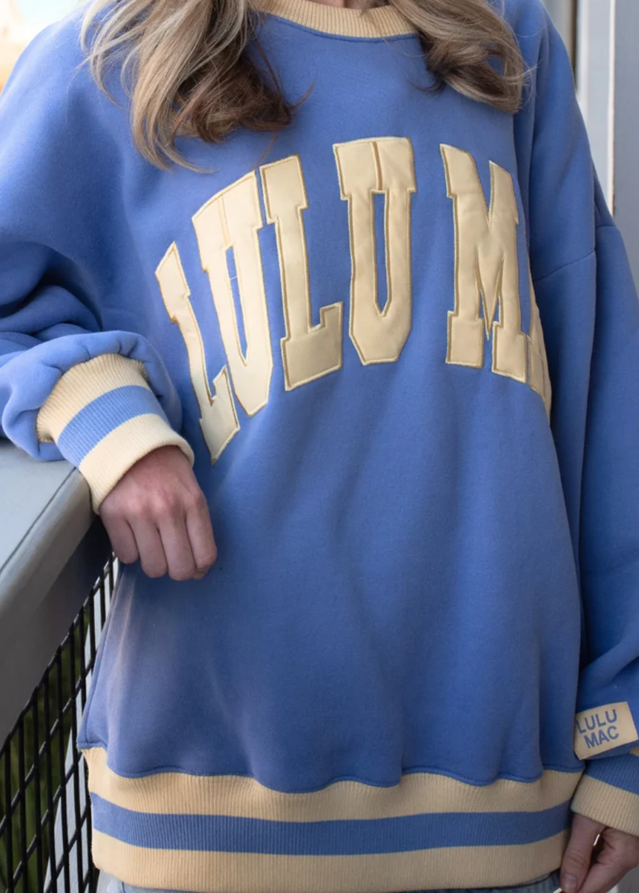 LULU MAC Social Society Sweatshirt-Lavender/Butter Stitch