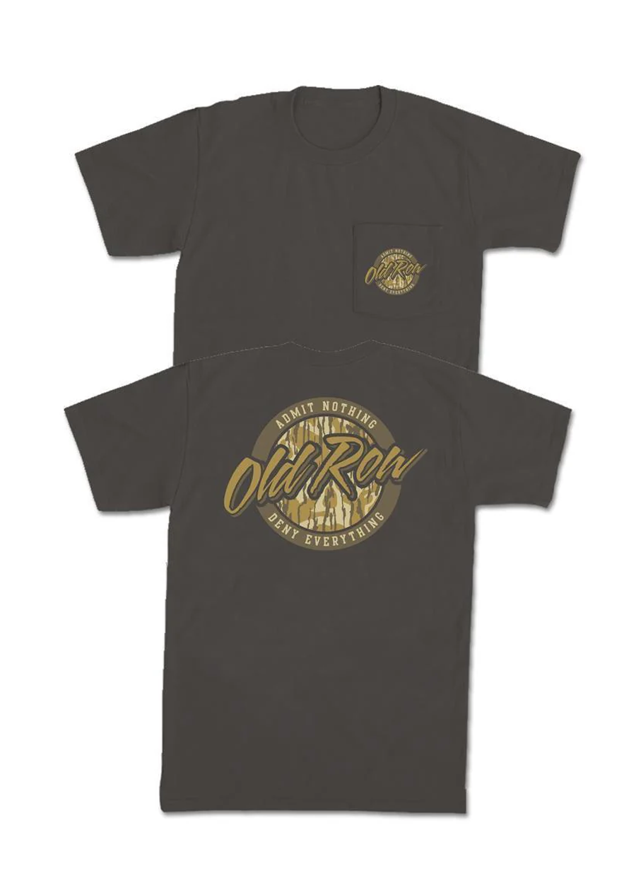 80s Camo Circle Pocket Tee - Charcoal