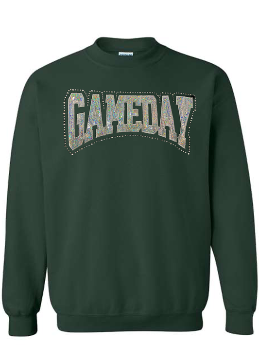 ADULT Chenille Rhinestone Game Day Crewneck