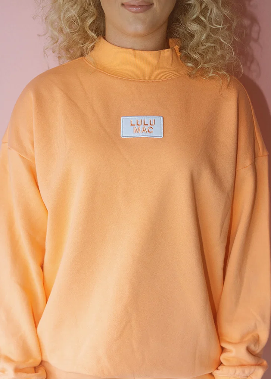 LULU MAC Terry Cloth Long Sleeve Top - Orange