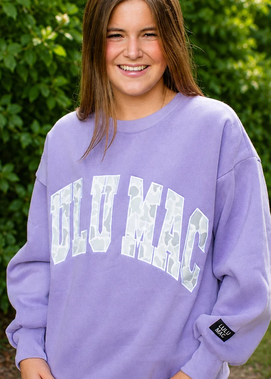 LULU MAC Camo Sweatshirt-Lavender