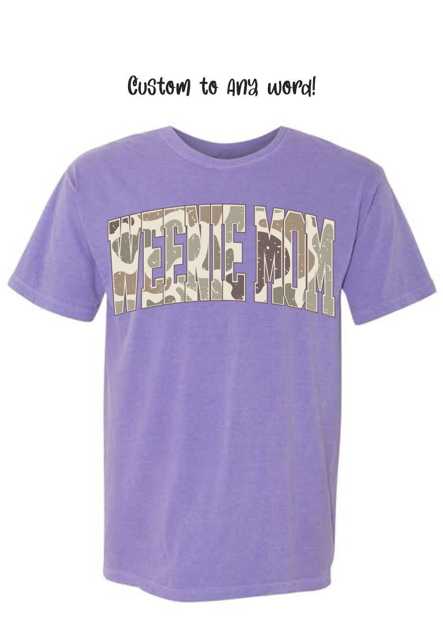 ADULT Custom Camo Word COMFORT COLORS Tee