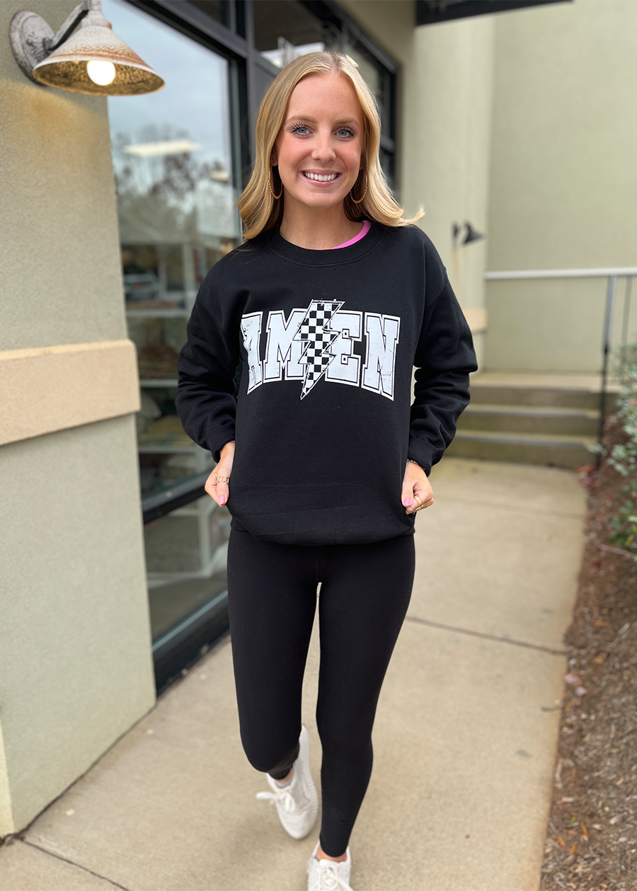 Amen Checkered Crewneck Sweatshirt