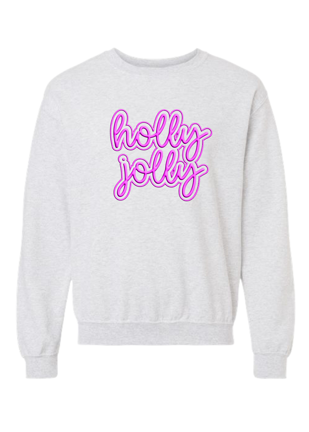 ADULT PUFF HOLLY JOLLY Crewneck Sweatshirt