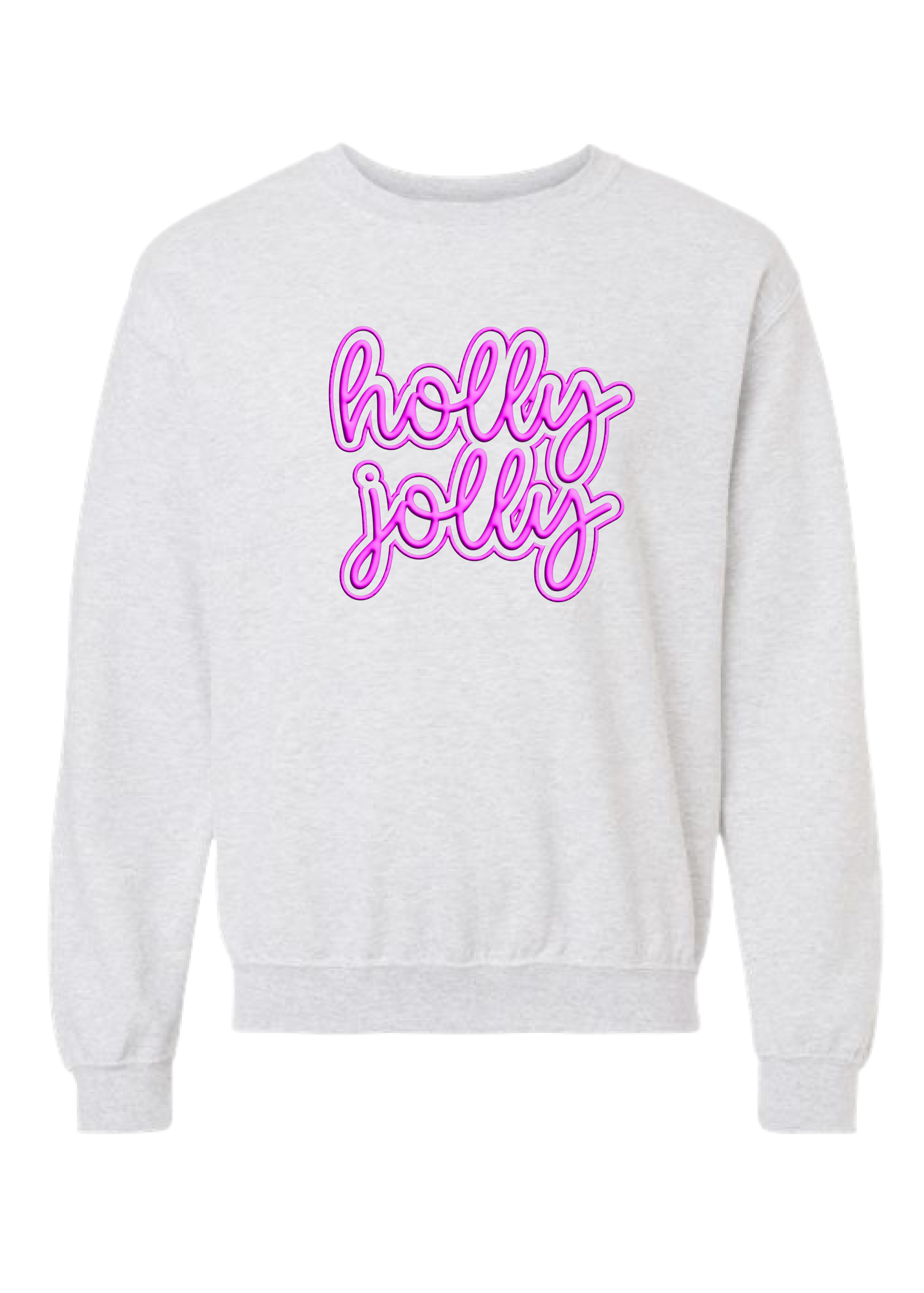 ADULT PUFF HOLLY JOLLY Crewneck Sweatshirt
