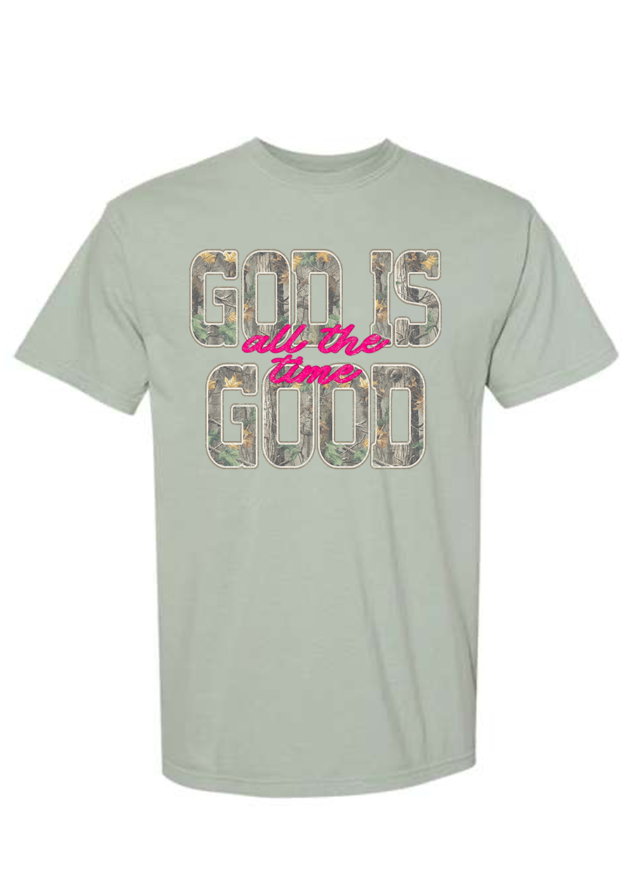 God is Good All The Time Camo COMFORT COLORS Tee
