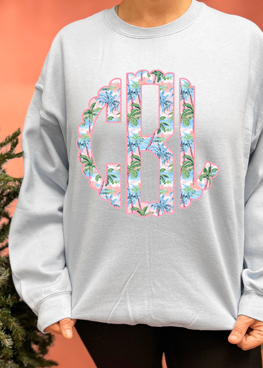 Beachy Lilly Monogram Crewneck Sweatshirt