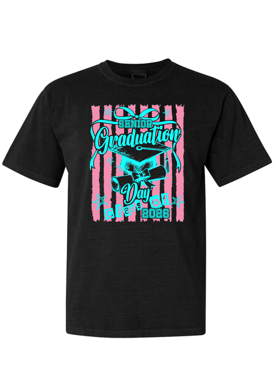 ADULT Graduate Striped COMFORT COLORS Tee