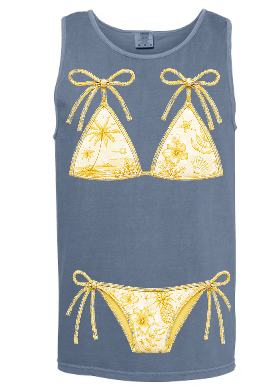 ADULT Comfort Colors Yellow Kini Tee & Tank