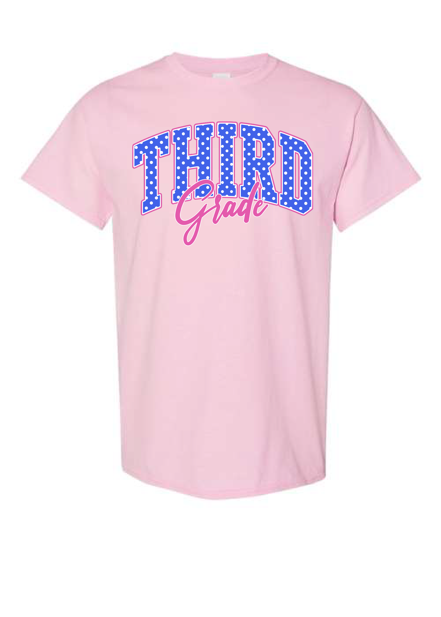 ADULT Blue Polka Dot Grade Level Tee