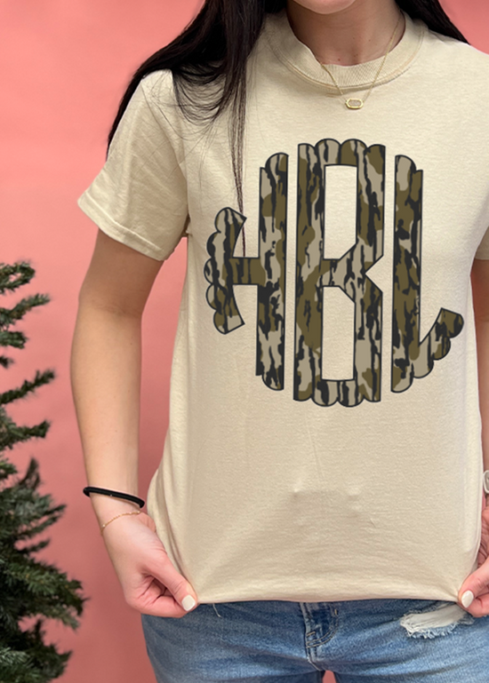 Bottomland Camo Monogram Tee