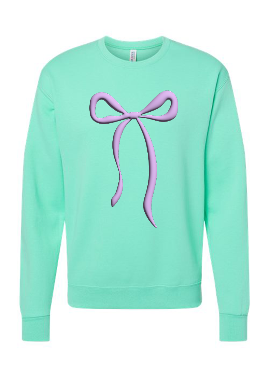 ADULT VINYL PUFF Bow Crewneck Sweatshirt