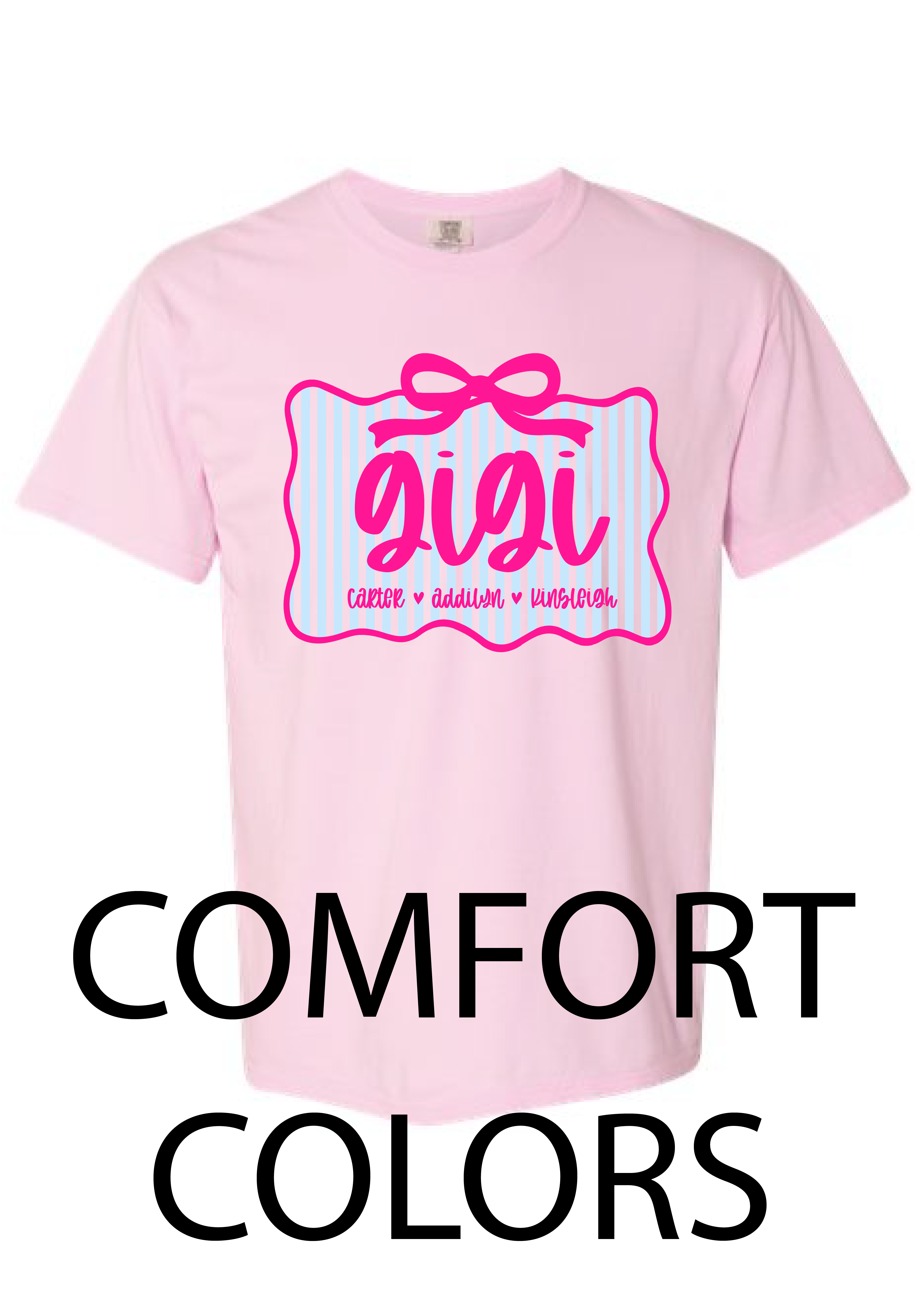 ADULT Bow & Stripes COMFORT COLORS Tee