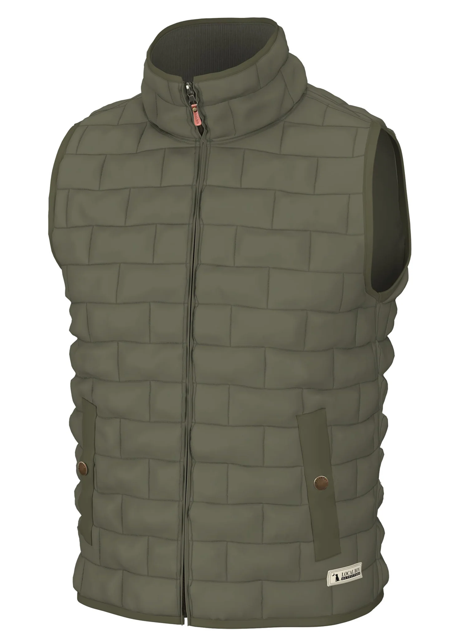 LB Brick Quilted Vest-Moss