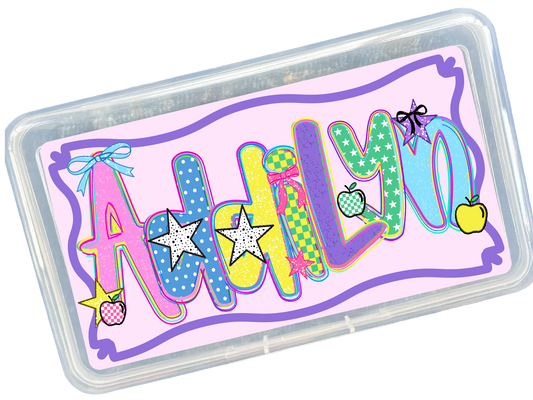 BRIGHT DOODLE Pencil Box or Pouch w/ UV Decal