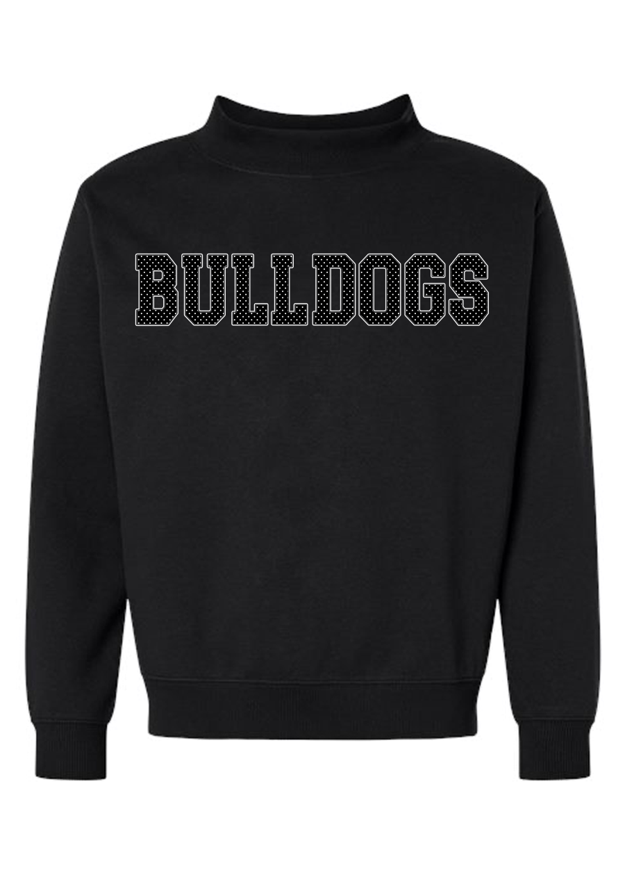 CUSTOM Polka Dot Word Black Mock Neck