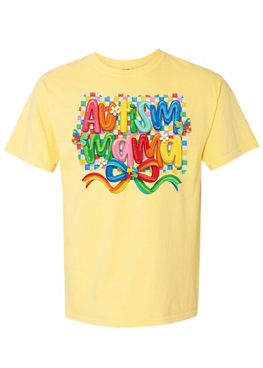 Watercolor Autism Mama COMFORT COLORS Tee