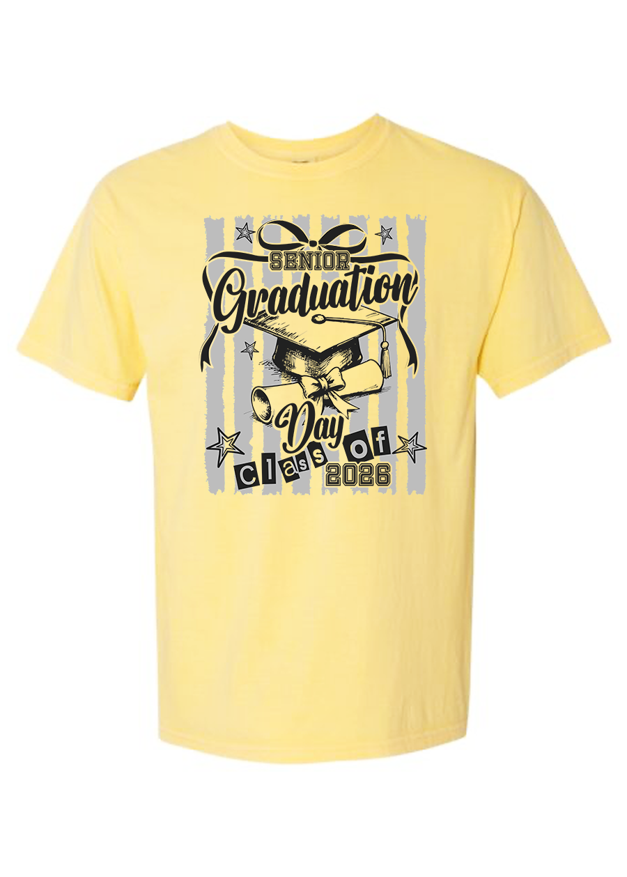 ADULT Graduate Striped COMFORT COLORS Tee
