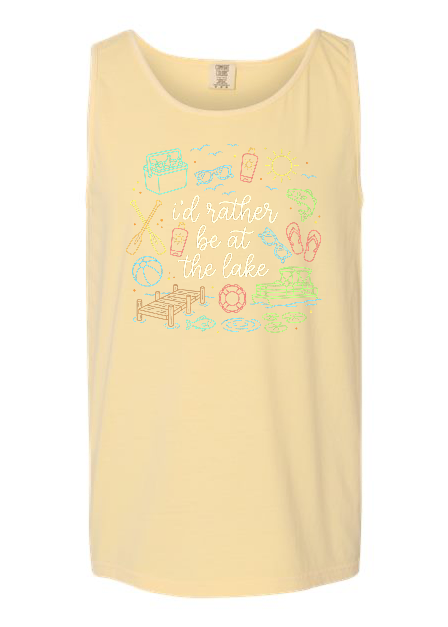 I'd Rather Be At The Lake COMFORT COLORS Tank