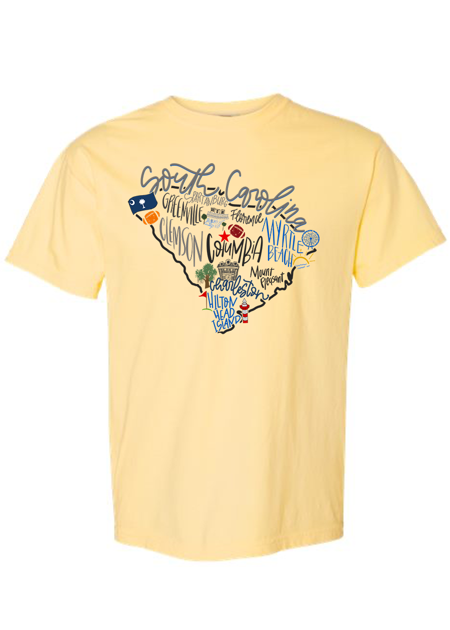 South Carolina Outline COMFORT COLORS Tee