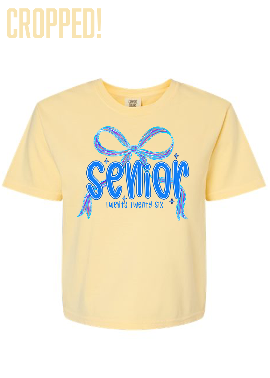 Cropped 2026 Blue Coquette COMFORT COLORS Tee