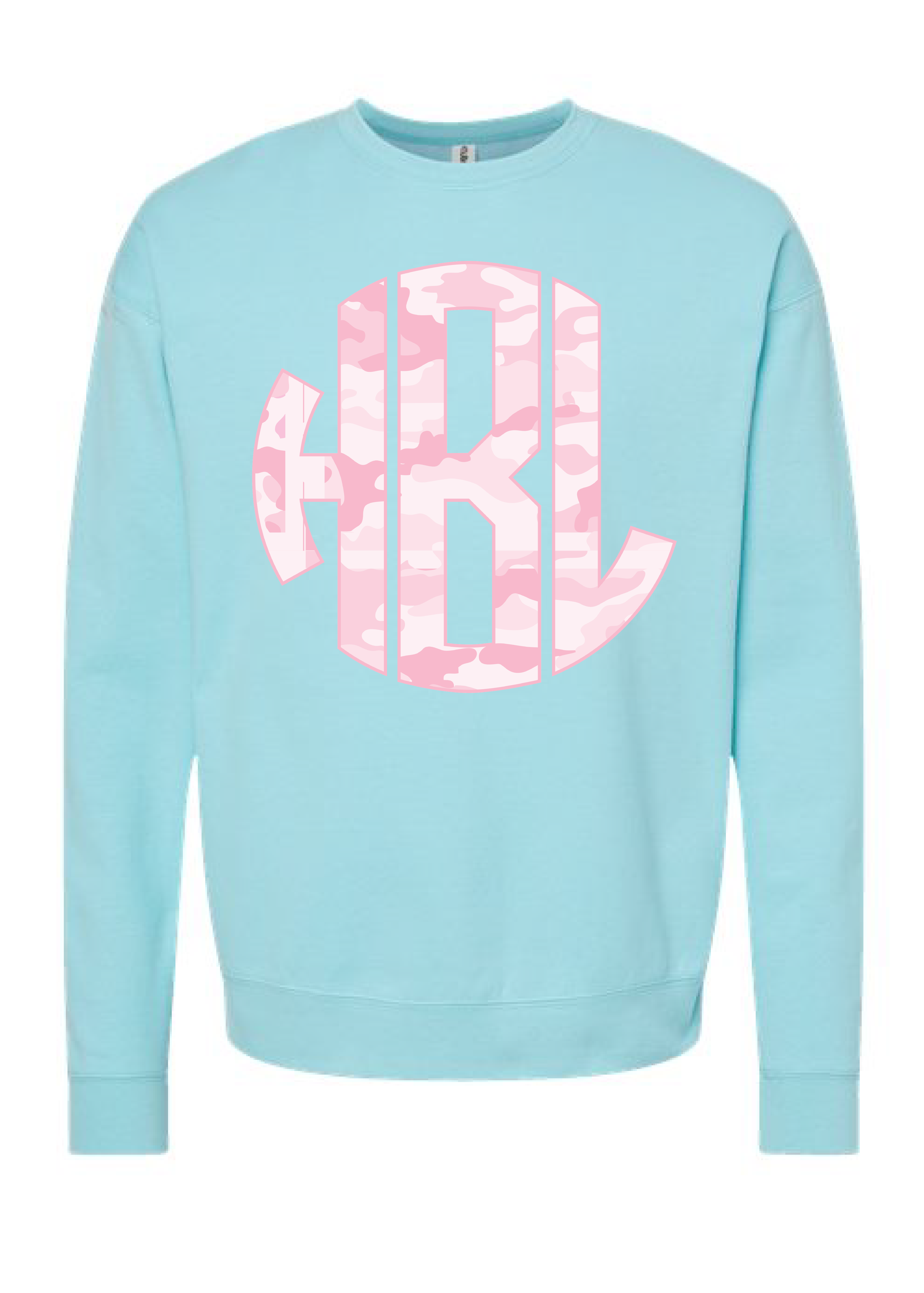 Pink Camo Monogram Crewneck Sweatshirt