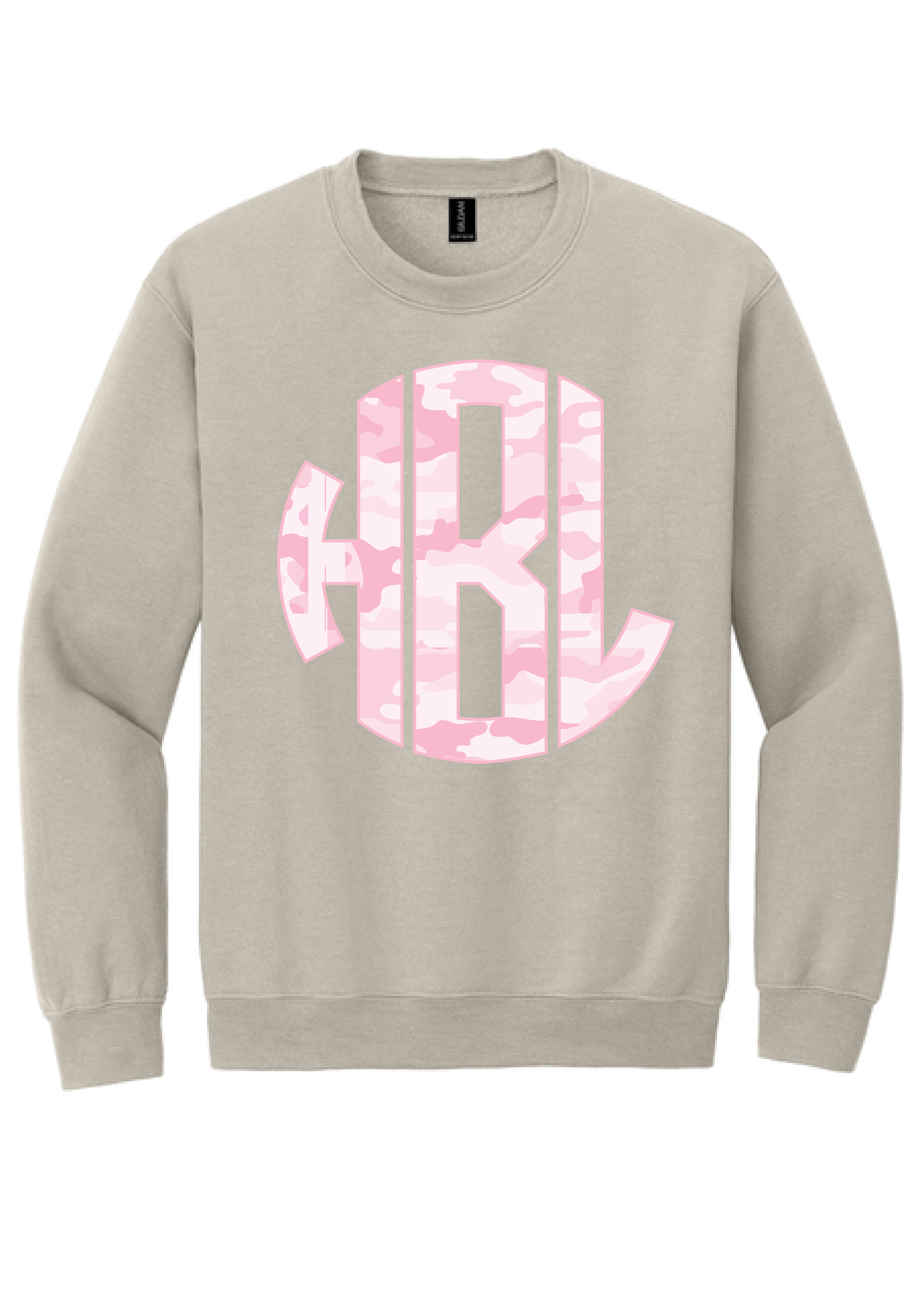 Pink Camo Monogram Crewneck Sweatshirt