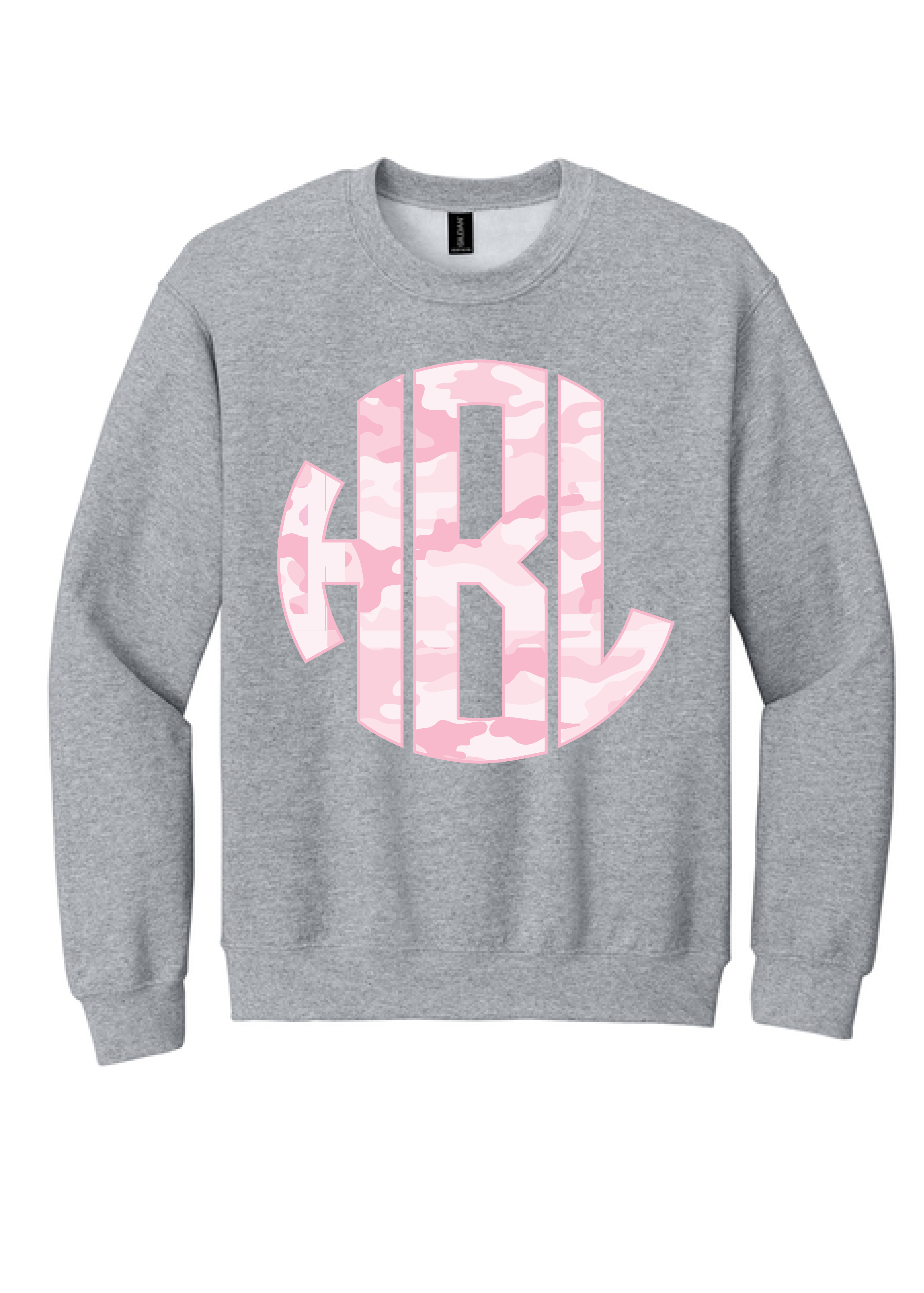 Pink Camo Monogram Crewneck Sweatshirt