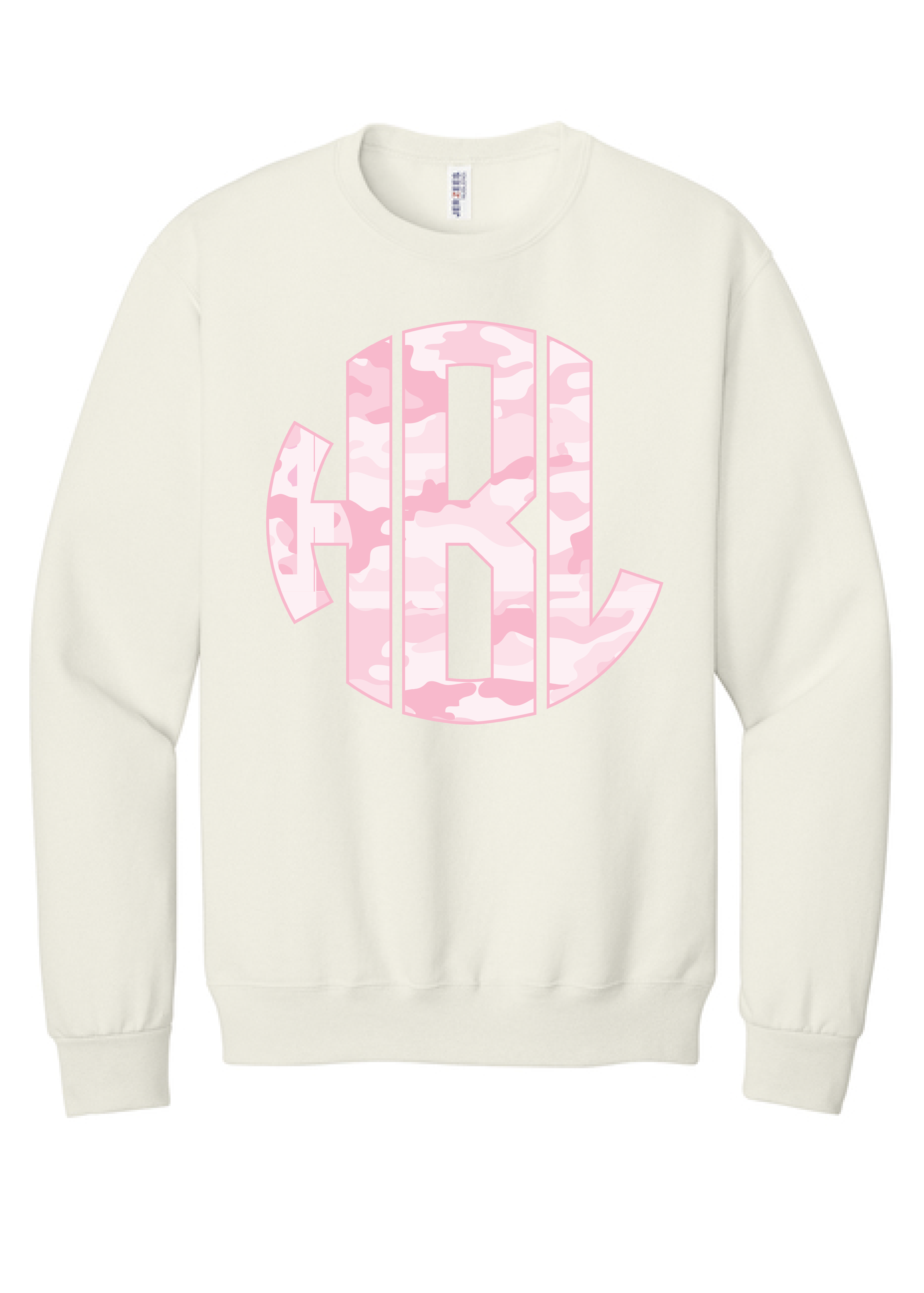 Pink Camo Monogram Crewneck Sweatshirt