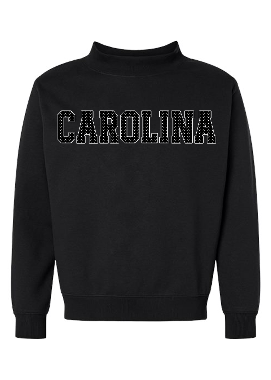 CUSTOM Polka Dot Word Black Mock Neck
