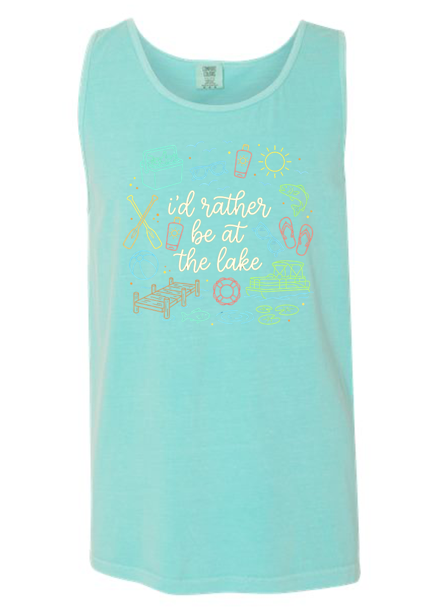 I'd Rather Be At The Lake COMFORT COLORS Tank