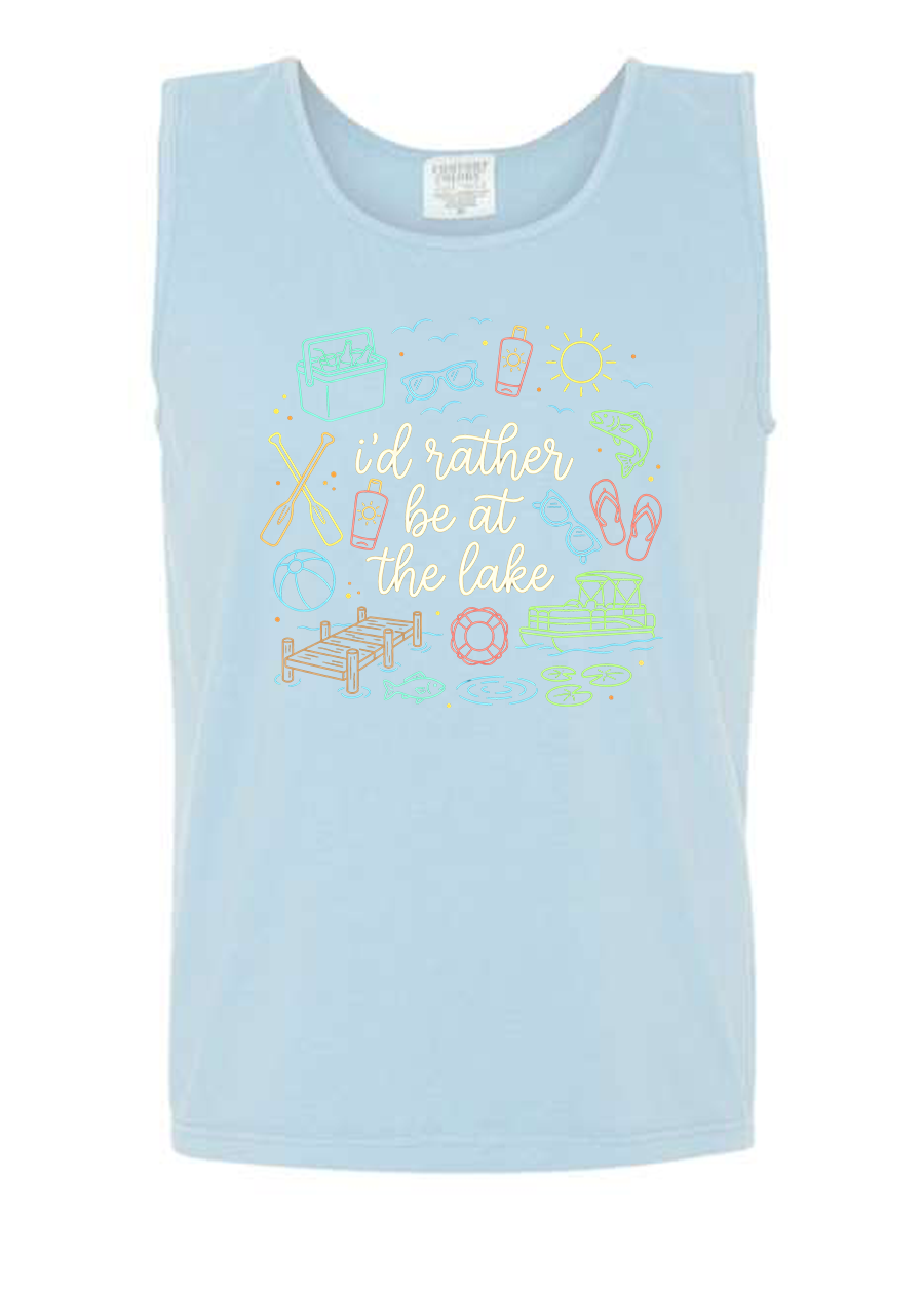 I'd Rather Be At The Lake COMFORT COLORS Tank