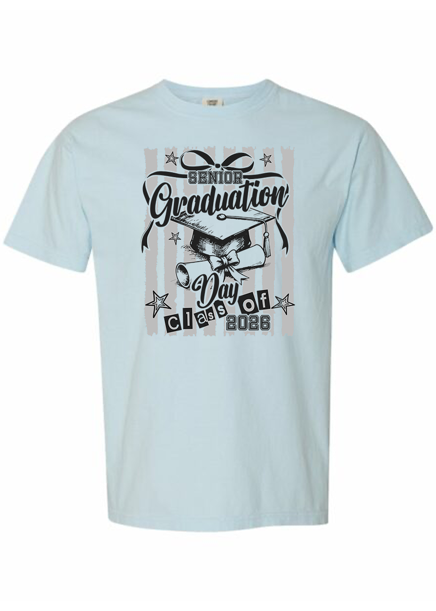 ADULT Graduate Striped COMFORT COLORS Tee
