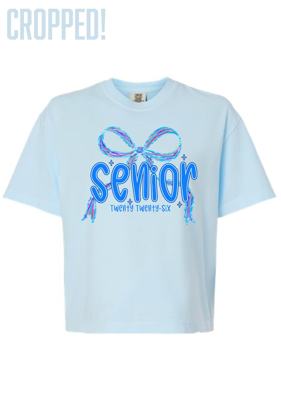 Cropped 2026 Blue Coquette COMFORT COLORS Tee