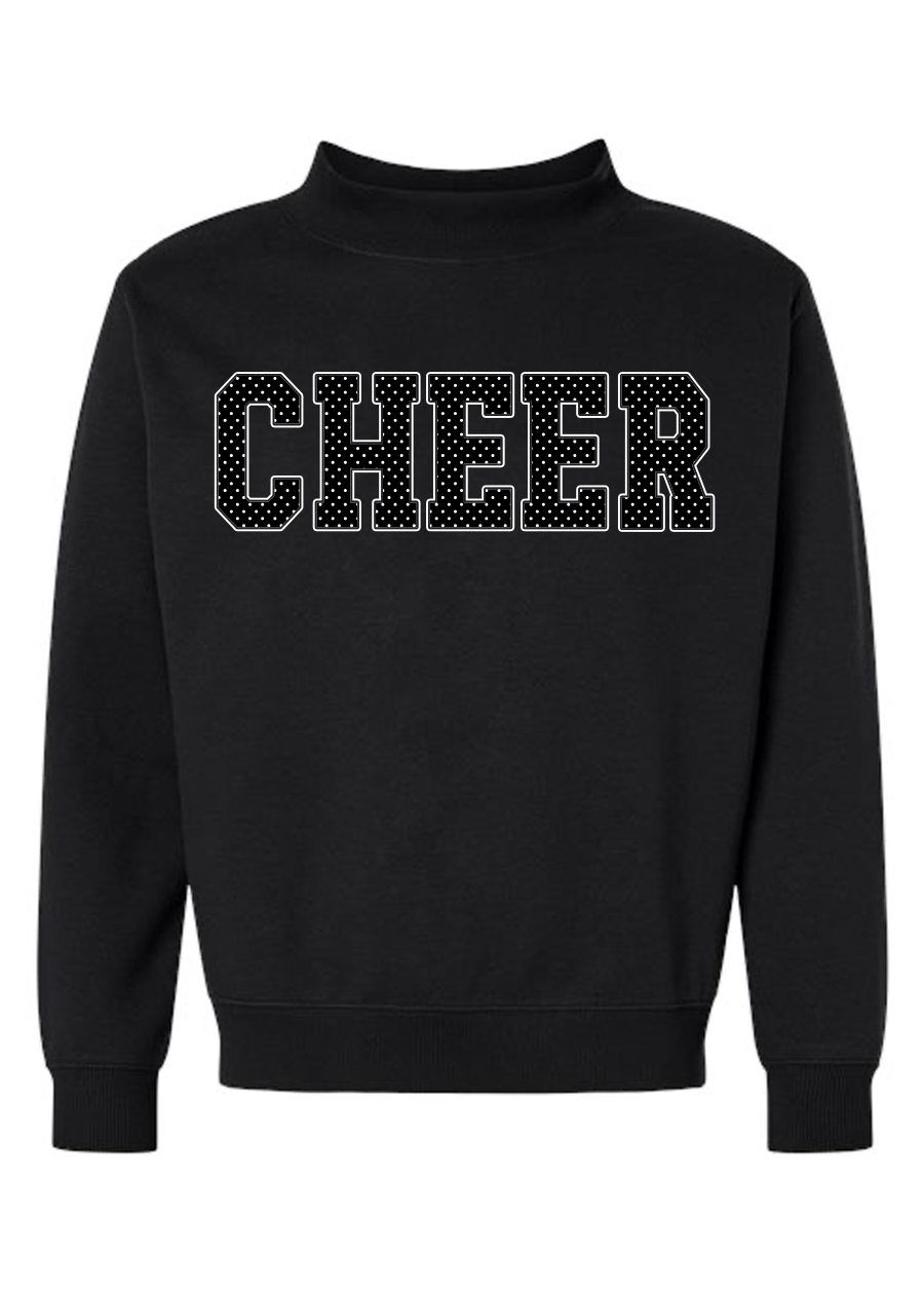 CUSTOM Polka Dot Word Black Mock Neck