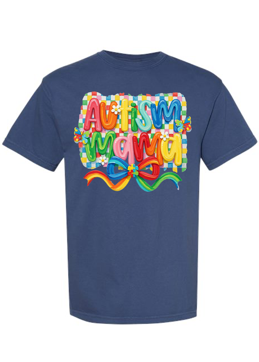 Watercolor Autism Mama COMFORT COLORS Tee