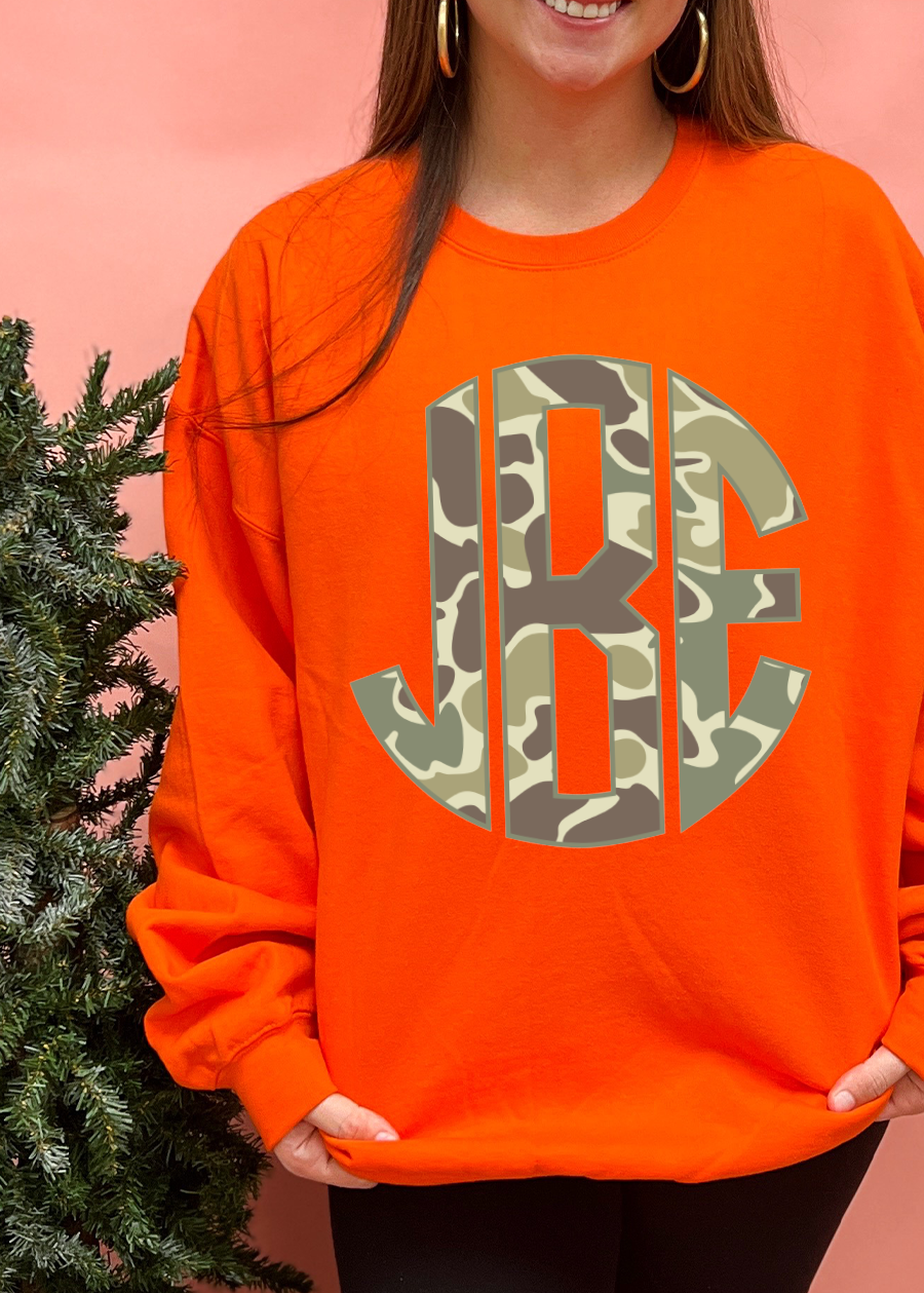 Classic Deer Camo Monogram Crewneck Sweatshirt