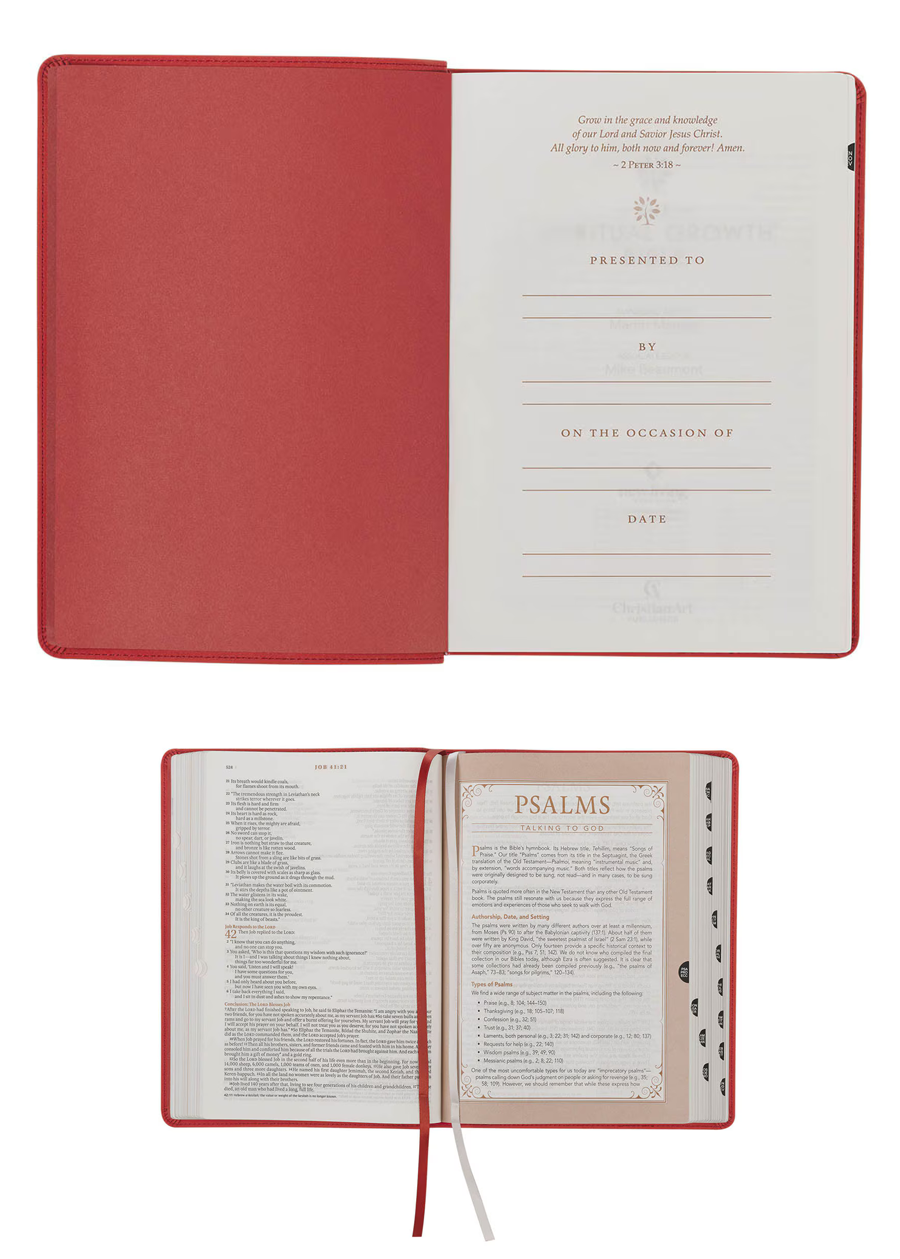Coral Vine Faux Leather Spiritual Growth Bible