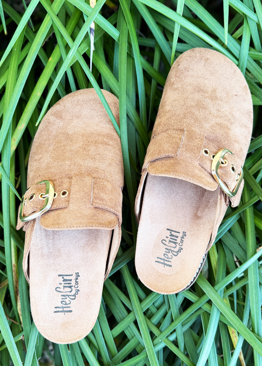 Corky Day Dream Sandal-Tobacco Faux Suede