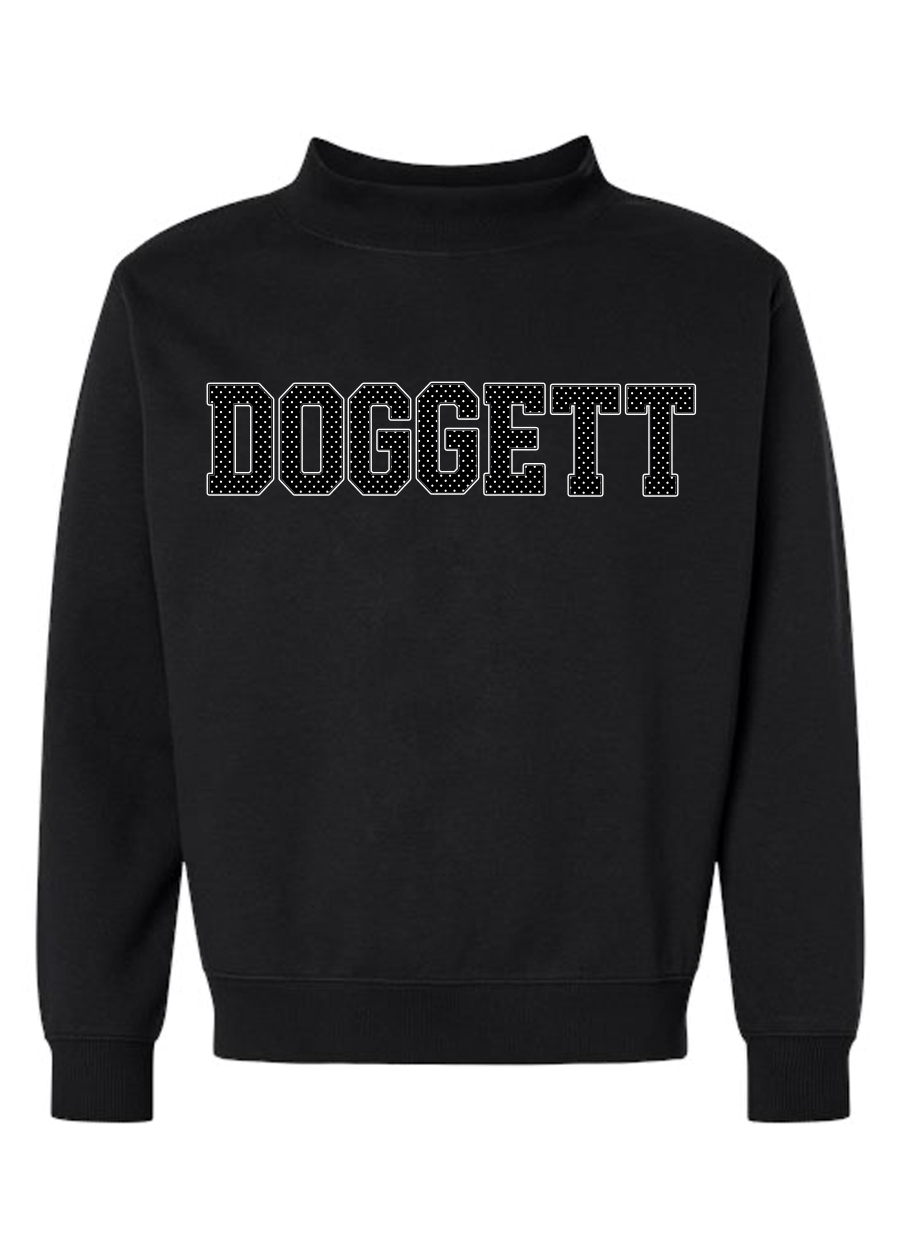 CUSTOM Polka Dot Word Black Mock Neck